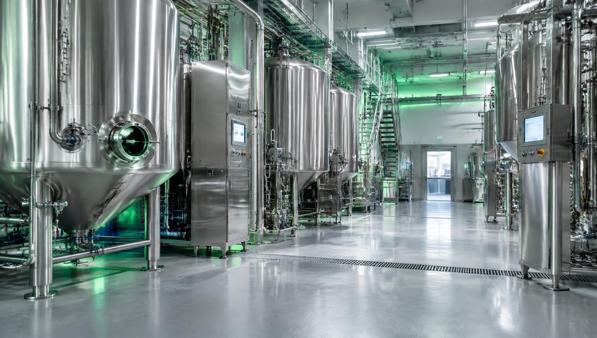 Hygienic stainless steel fruit processing facility